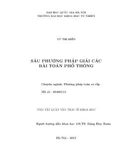 Tóm tắt Luận văn Sáu phương pháp giải các bài toán phổ thông