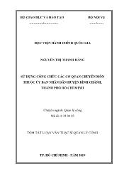 Tóm tắt Luận văn Sử dụng công chức các cơ quan chuyên môn thuộc ủy ban nhân dân huyện Bình Chánh, thành phố hồ Chí Minh