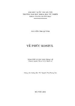 Tóm tắt Luận văn Về phức koszul