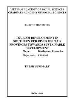 Tourism development in southern red river delta’s provinces towards sustainable development i