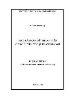 Việc làm của nữ thanh niên ở các huyện ngoại thành Hà Nội