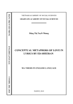 Conceptual metaphors of love in lyrics by ed sheeran