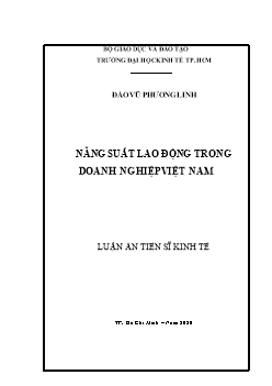 Luận án Năng suất lao động trong doanh nghiệp Việt Nam