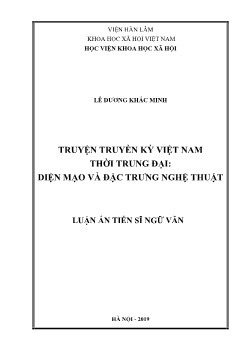 Luận án Truyện truyền kỳ Việt Nam thời trung đại: diện mạo và đặc trưng nghệ thuật