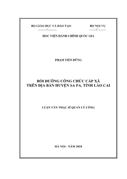 Luận văn Bồi dưỡng công chức cấp xã trên địa bàn huyện Sa pa, tỉnh Lào Cai