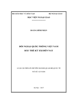 Luận văn Đối ngoại quốc phòng Việt Nam đầu thế kỷ XXI đến nay