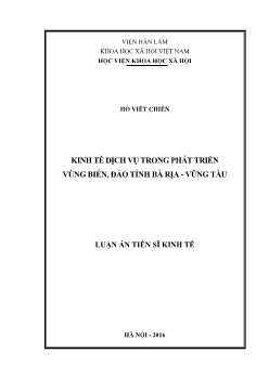 Luận văn Kinh tế dịch vụ trong phát triển vùng biển, đảo tỉnh Bà Rịa - Vũng Tàu