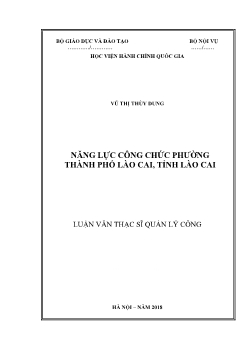 Luận văn Năng lực công chức phường thành phố Lào Cai, tỉnh Lào Cai