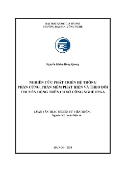 Luận văn Nghiên cứu phát triển hệ thống phần cứng, phần mềm phát hiện và theo dõi chuyển động trên cơ sở công nghệ fpga