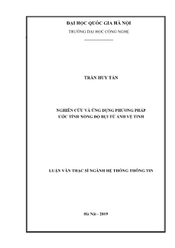 Luận văn Nghiên cứu và ứng dụng phương pháp ước tính nồng độ bụi từ ảnh vệ tinh