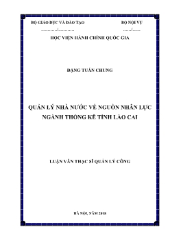 Luận văn Quản lý nhà nước về nguồn nhân lực ngành thống kê tỉnh Lào Cai