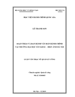 Luận văn Soạn thảo và ban hành văn bản hành chính ở trường đại học sân khấu – Điện ảnh Hà Nội