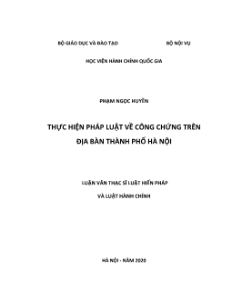 Luận văn Thực hiện pháp luật về công chứng tại địa bàn thành phố Hà Nội
