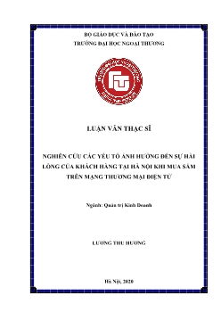 Nghiên cứu các yếu tố ảnh hưởng đến sự hài lòng của khách hàng tại Hà Nội khi mua sắm trên mạng thương mại điện tử