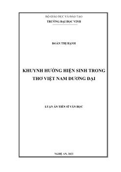 Luận án Khuynh hướng hiện sinh trong thơ Việt Nam đương đại