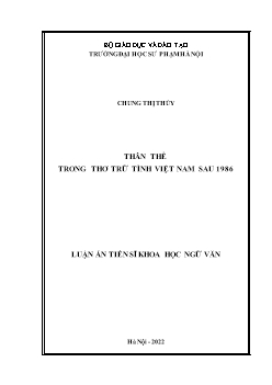 Luận án Thân thể trong thơ trữ tình Việt Nam sau 1986