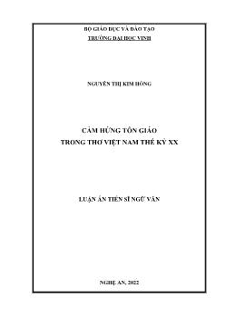 Luận án Cảm hứng tôn giáo trong thơ Việt Nam thế kỷ XX