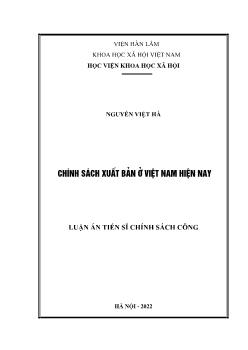 Luận án Chính sách xuất bản ở Việt Nam hiện nay