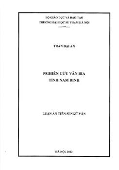 Luận án Nghiên cứu văn bia tỉnh Nam Định