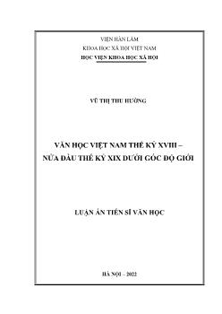 Luận án Văn học Việt Nam thế kỷ XVIII – nửa đầu thế kỷ XIX dưới góc độ giới