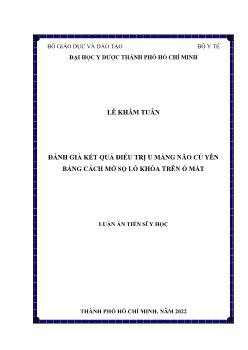 Luận án Đánh giá kết quả điều trị u màng não củ yên bằng cách mở sọ lỗ khóa trên ổ mắt