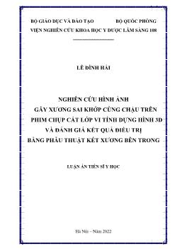 Luận án Nghiên cứu hình ảnh gãy xương sai khớp cùng chậu trên phim chụp cắt lớp vi tính dựng hình 3d và đánh giá kết quả điều trị bằng phẫu thuật kết xương bên trong