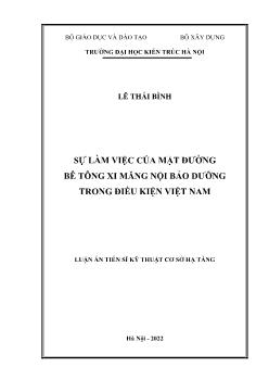 Luận án Sự làm việc của mặt đường bê tông xi măng nội bảo dưỡng trong điều kiện Việt Nam