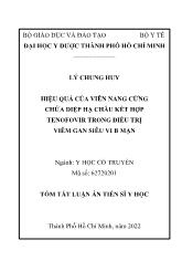 Tóm tắt Luận án Hiệu quả của viên nang cứng chứa diệp hạ châu kết hợp Tenofovir trong điều trị viêm gan siêu vi B mạn