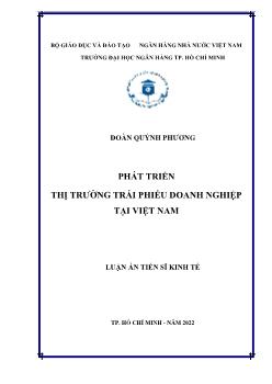 Luận án Phát triển thị trường trái phiếu doanh nghiệp tại Việt Nam