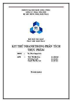 Báo cáo Phân tích thực phẩm KIT thử nhanh trong phân tích thực phẩm