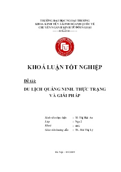 Đề tài Du lịch Quảng Ninh. Thực trạng và giải pháp