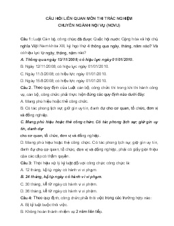 Đề trắc nghiệm thi công chức chuyên ngành Nội Vụ Văn Phòng (Có đáp án)