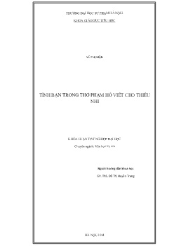 Luận văn Tình bạn trong thơ Phạm Hổ viết cho thiếu nhi