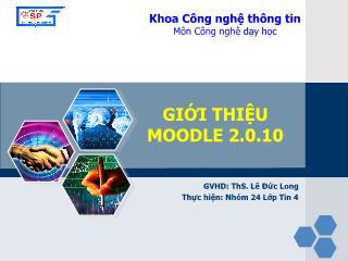 Bài thuyết trình Giới thiệu Moodle 2.0.10