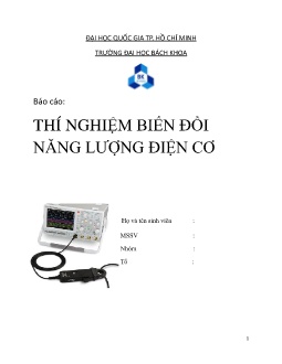 Báo cáo Thí nghiệm biến đổi năng lượng điện cơ