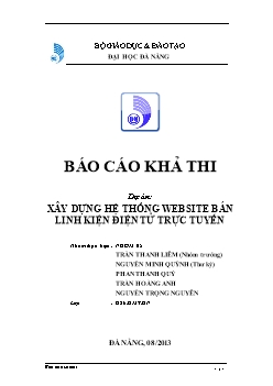 Báo cáo Xây dựng hệ thống Website bán linh kiện điện tử trực tuyến