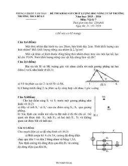 Đề khảo sát chất lượng học sinh giỏi Vật lí Lớp 7 (Vòng 2) - Năm học 2015-2016 - Trường THCS Bố Lý (Có đáp án)