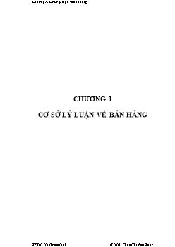 Đề tài Bán hàng - Chương 1: Cơ sở lí luận về bán hàng