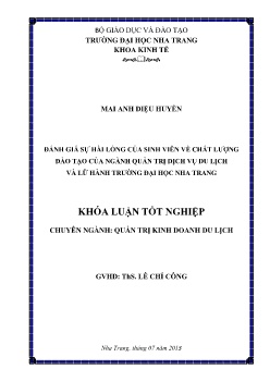 Đề tài Đánh giá sự hài lòng của sinh viên về chất lượng đào tạo của ngành Quản trị dịch vụ du lịch và lữ hành trường Đại học Nha Trang