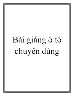 Giáo trình Ô tô chuyên dùng