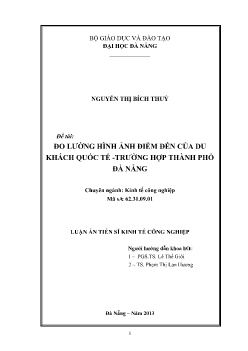 Luận án Đo lường hình ảnh điểm đến của du khách quốc tế - Trường hợp Thành phố Đà Nẵng