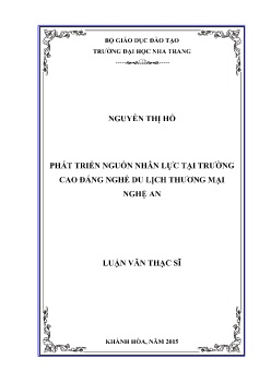 Luận văn Phát triển nguồn nhân lực tại trường Cao đẳng nghề du lịch thương mại Nghệ An