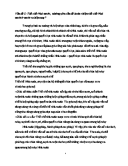 Thể chế nhà nước, những yêu cầu để hoàn thiện thể chế nhà nước ở nước ta hiện nay