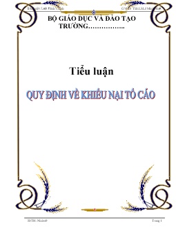 Tiểu luận Quy định về khiếu nại tố cáo