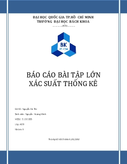 Báo cáo bài tập lớn môn Xác suất thống kê