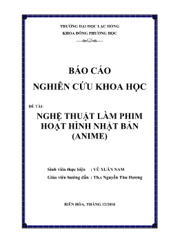 Báo cáo nghiên cứu khoa học Nghệ thuật làm phim hoạt hình Nhật Bản (Anime)