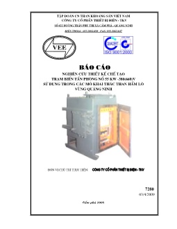 Báo cáo Nghiên cứu thiết kế chế tạo trạm biến tần phòng nổ 55 KW, 380 (660) V sử dụng trong các mỏ khai thác than hầm lò vùng Quang Ninh