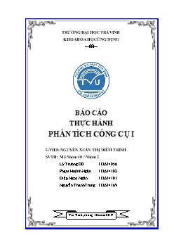 Báo cáo thực hành Phân tích công cụ 1