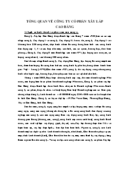 Báo cáo thực tập tại công ty Cổ phần xây lắp Cao Bằng