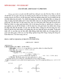Chuyên đề Amino axit và protein